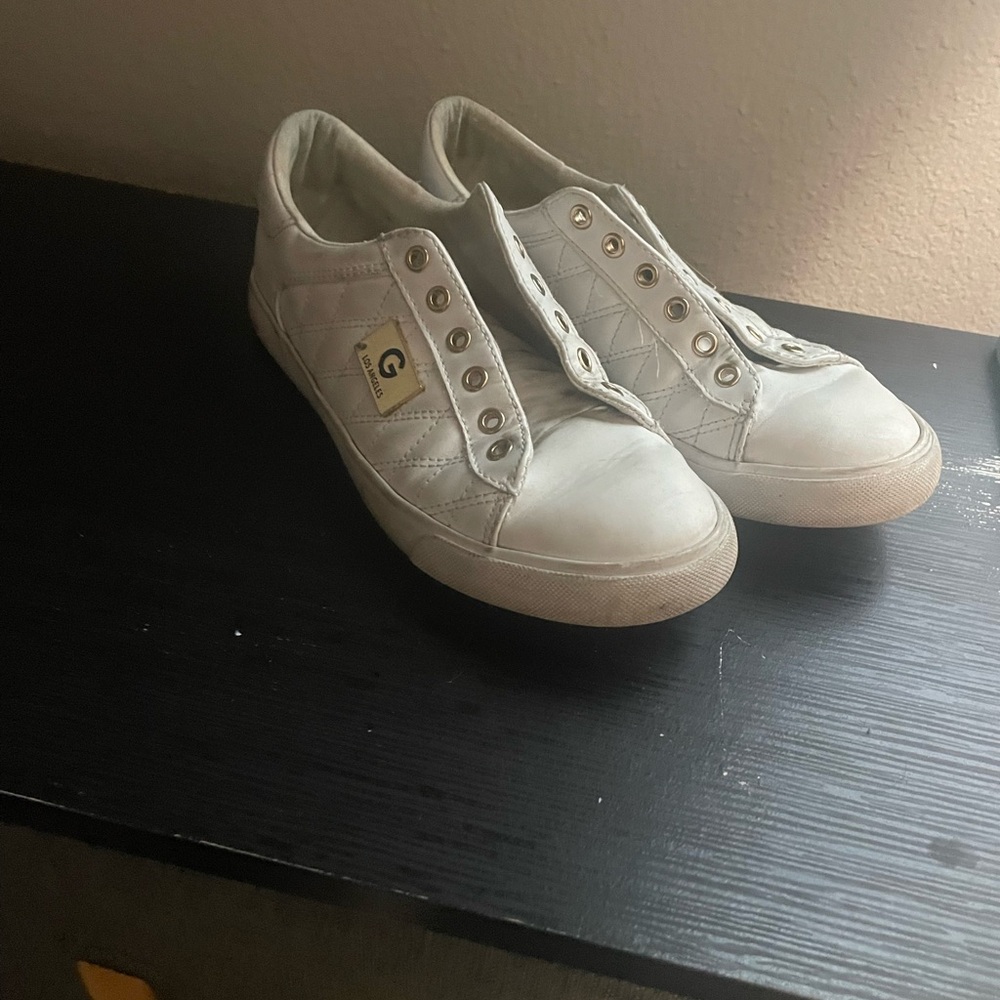 Reebok Cream Slip-On Sneakers with Metal Eyelets